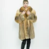 Woman wearing a vintage fur coat